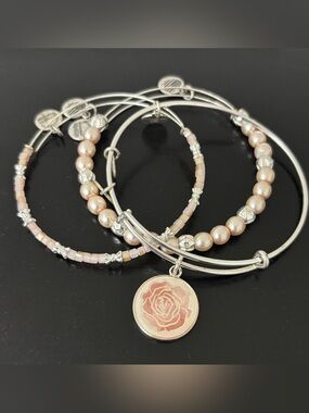 Alex and Ani Bracelets, Set of 3, Art Infusion Rose #101
